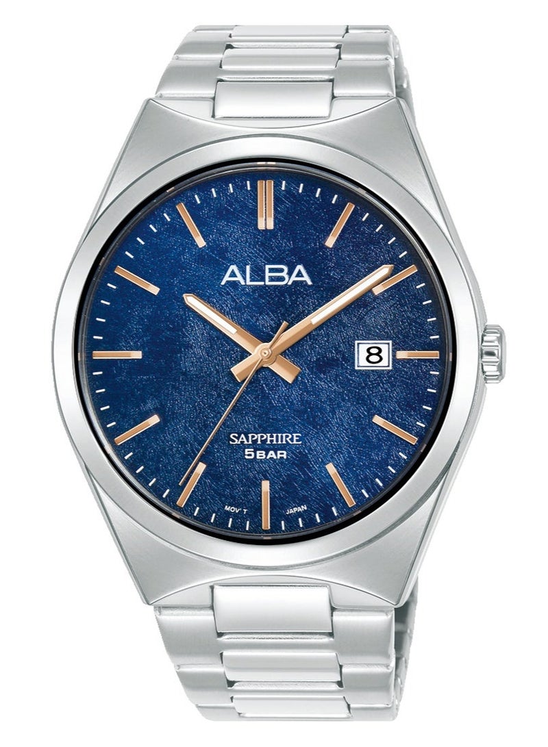 Alba Prestige Men’s Watch AS9V77X1, 41 mm Blue Dial, Stainless Steel Case & Bracelet, 50 m WR - Image 1
