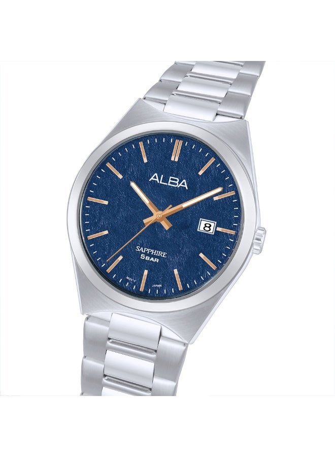 Alba Prestige Men’s Watch AS9V77X1, 41 mm Blue Dial, Stainless Steel Case & Bracelet, 50 m WR - Image 4
