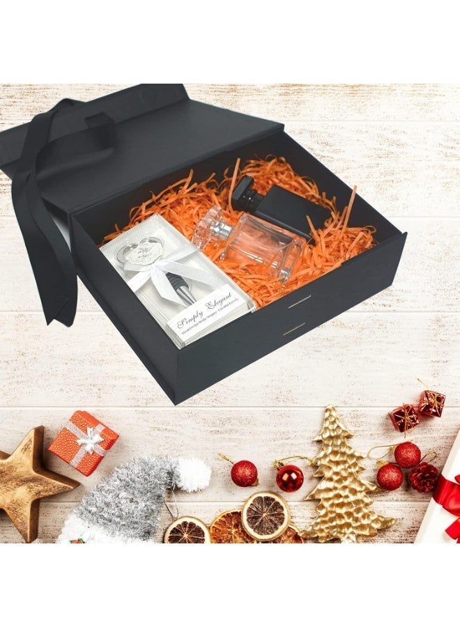 Neox 2 PCS Gift Boxes ,31*26*9cm Black Large Gift Box with Ribbon, Luxury Magnetic Empty Gift Boxes,Folding Gift Boxes for Presents With Lid, Suitable for Festival, Birthday, Anniversary, Large Gift Boxes with Lid Ribbon and Magnetic Closure for Wrapping Gifts Folding Gift Boxes for Presents With Lid, Suitable for Festival, Birthday, Anniversary - Image 5