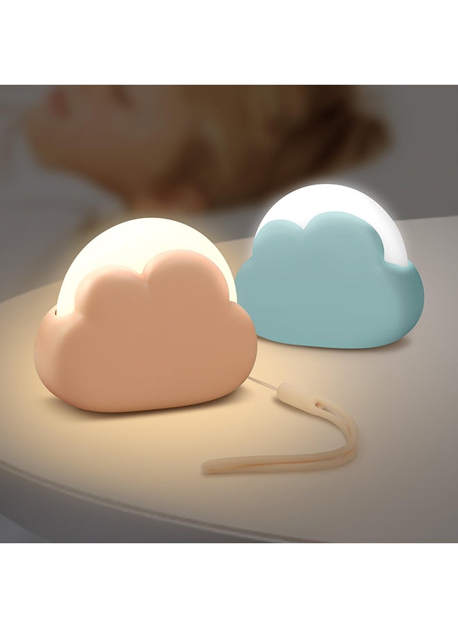 O Ozone Portable LED Night Light, Cute Cloud Mini Desk Lamp, Rechargeable Kids Night Light for Camping (Blue & Pink)  - Image 1