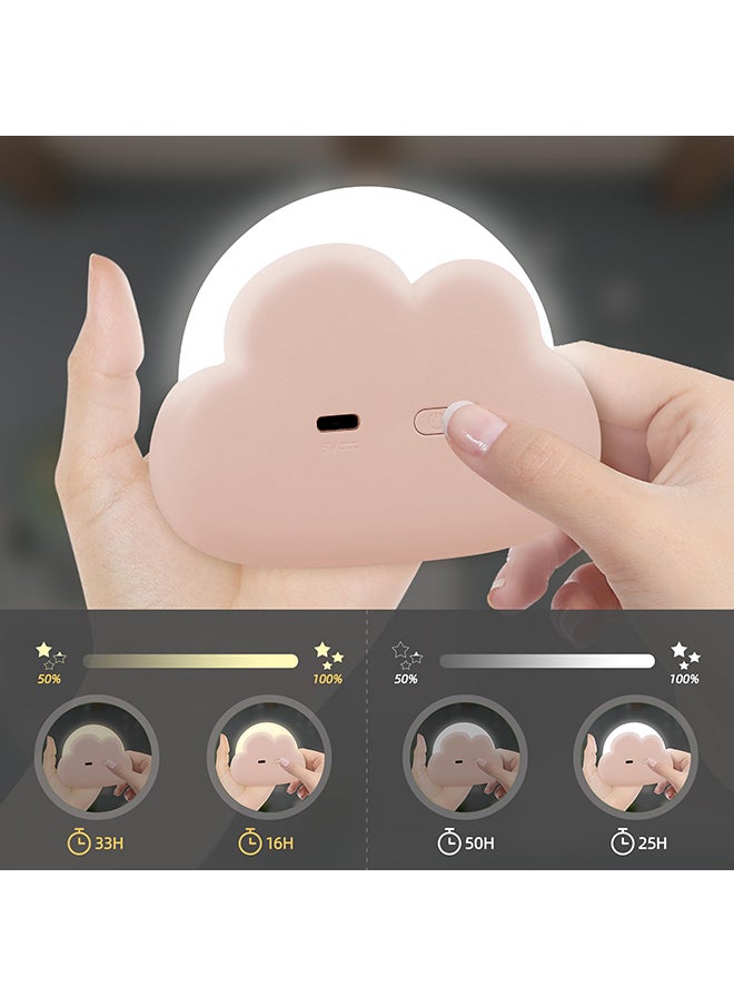 O Ozone Portable LED Night Light, Cute Cloud Mini Desk Lamp, Rechargeable Kids Night Light for Camping (Blue & Pink)  - Image 4