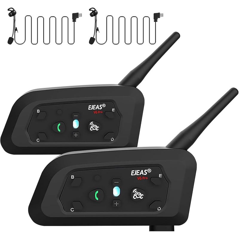 إيجياس EJEAS V6C Football Referee Bluetooth Intercom Headset with CVC Noise Reduction and Armbag for 2 Referees Intercom (2 Pack) - Image 1