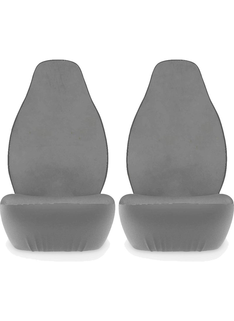 Space - Lancia Compatible Combed Gray Car Seat Cover Set Unprinted - Image 1