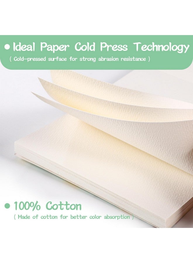 بروديوت 30 ورقة من ورق الألوان المائية، مقاس A5 (8.3 × 5.8) ورق ألوان مائية مضغوط على البارد، 140 رطل/300 جرام لكل متر مربع، قابلة للتمزيق، للرسم الفني والرسم والوسائط المختلطة وهدايا تذكارية - Image 3