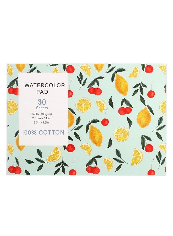 بروديوت 30 ورقة من ورق الألوان المائية، مقاس A5 (8.3 × 5.8) ورق ألوان مائية مضغوط على البارد، 140 رطل/300 جرام لكل متر مربع، قابلة للتمزيق، للرسم الفني والرسم والوسائط المختلطة وهدايا تذكارية - Image 1