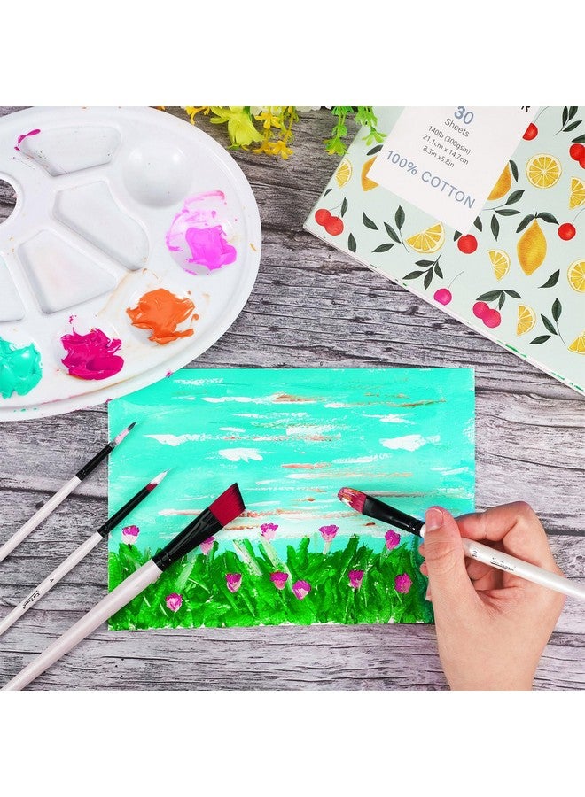 بروديوت 30 ورقة من ورق الألوان المائية، مقاس A5 (8.3 × 5.8) ورق ألوان مائية مضغوط على البارد، 140 رطل/300 جرام لكل متر مربع، قابلة للتمزيق، للرسم الفني والرسم والوسائط المختلطة وهدايا تذكارية - Image 4
