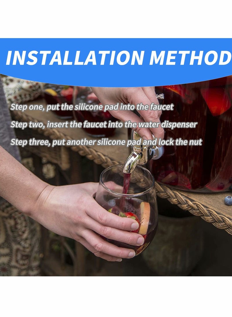 Excefore Replacement Spigot for Beverage Dispenser,Push Style Spigots,Water Dispenser Replacement Spout Silver 5 Pack - Image 3