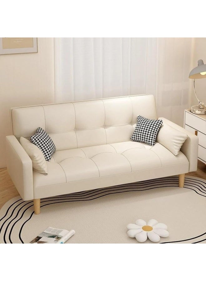 Comfynest Comfynest Modern Convertible Sleeper with Wooden Frame and Tufted Back – Tech Cloth Sofa Bed, 180 x 72 x 75 cm (Beige)  - Image 5