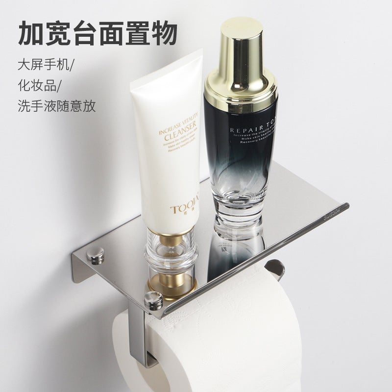304 Stainless Steel Paper Towel Holder Bathroom Rack Mobile Phone Holder El Engineering Toilet Paper Holder Roll Paper Box Bathroom Hand Discount - Image 4