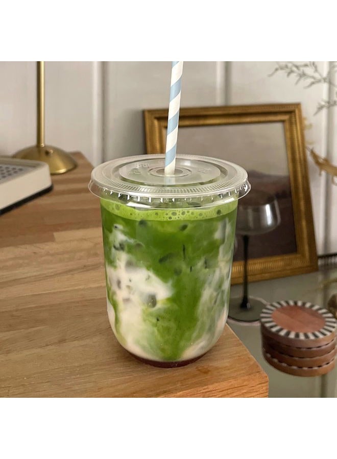 TOSSWARE NATURAL Flat Lid With Straw Slot Set of 50 - Plant Based 98mm Lids for Cold Cups - Plastic Alternative Straw Lids - Clear Flat Lids - Fits 10, 12, 16, 20 & 24oz Cups - Image 3