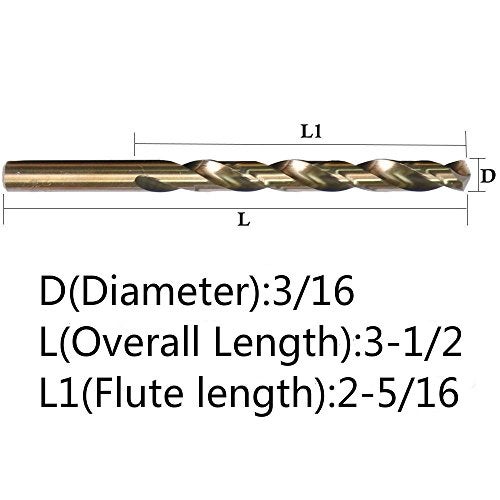 DRILLFORCE 10PCDS, 3/16", Cobalt Drill Bits - Image 5