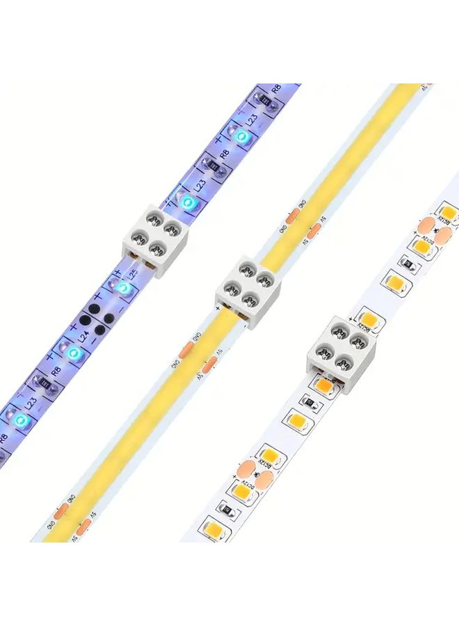 12 Pcs 2 Pin 8mm LED Strip Connectors Solderless Installation with Screwdriver - Image 2