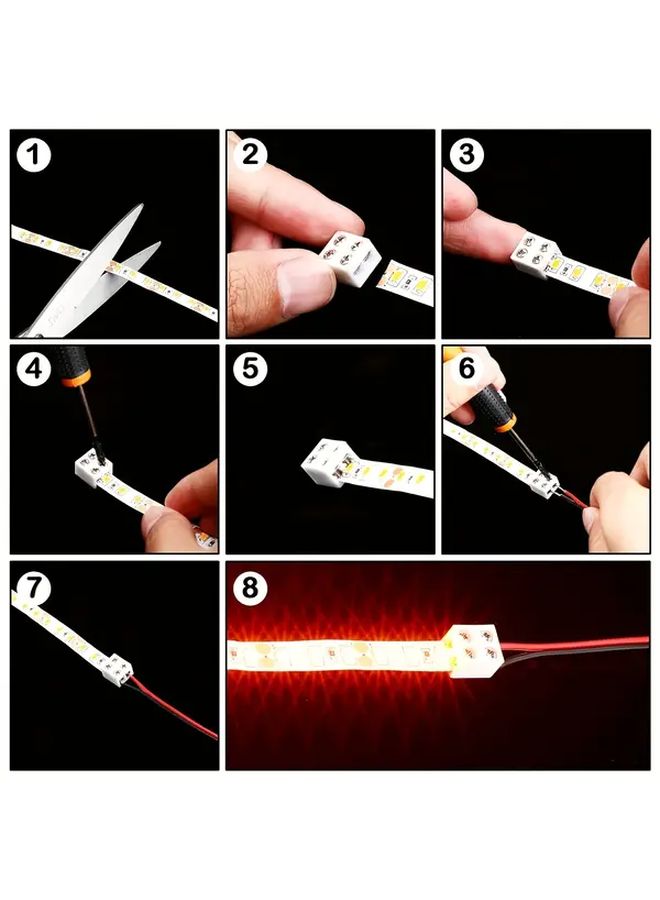 12 Pcs 2 Pin 8mm LED Strip Connectors Solderless Installation with Screwdriver - Image 4