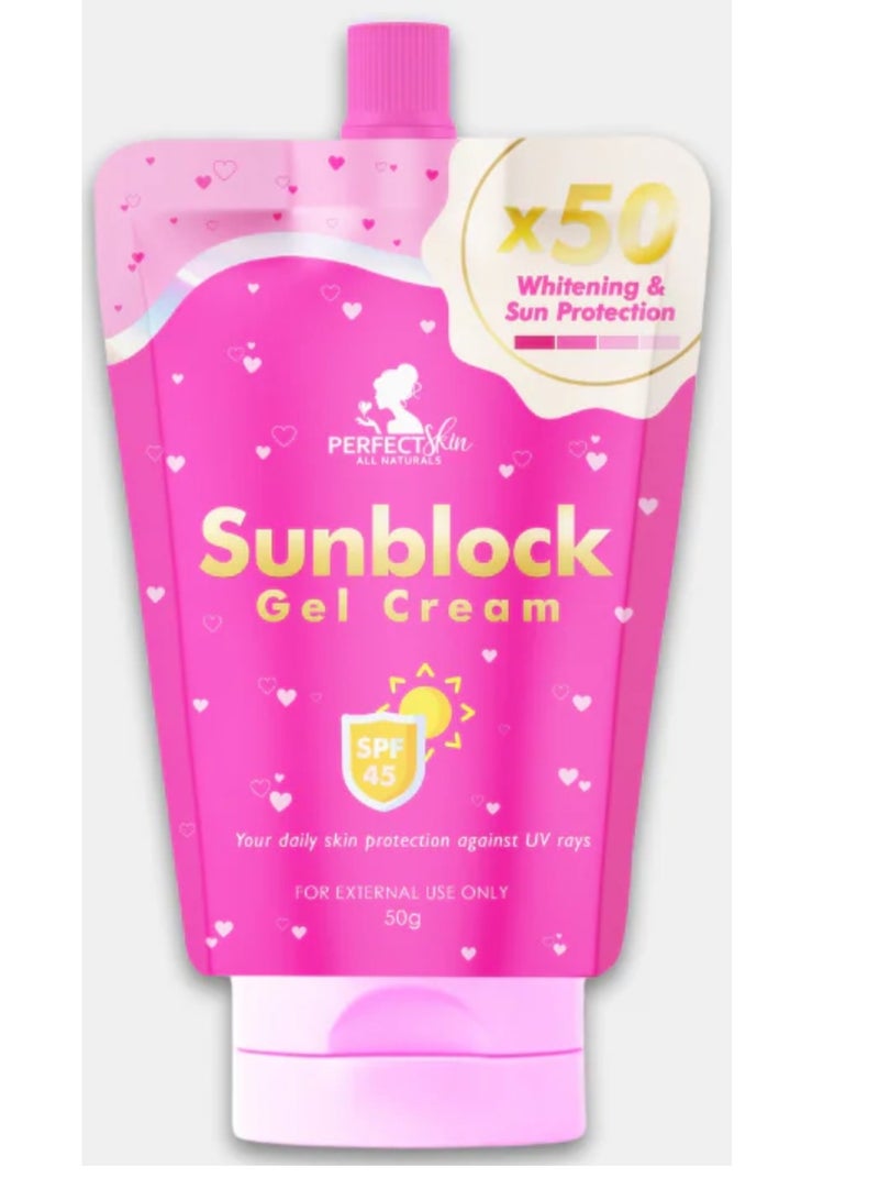 بيرفيكت سكين كريم جل واقي من الشمس بعامل حماية 45/ حماية يومية للبشرة من الأشعة فوق البنفسجية 50 جرام - Image 2