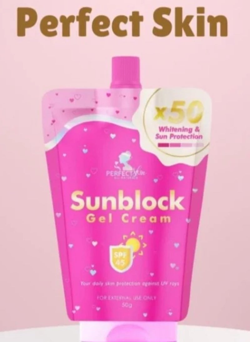 بيرفيكت سكين كريم جل واقي من الشمس بعامل حماية 45/ حماية يومية للبشرة من الأشعة فوق البنفسجية 50 جرام - Image 1