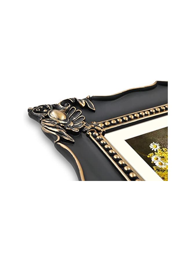 The Bros 8x10 Picture Frame Baroque Picture Frames 8 by 10 Vintage Frames for Picture Artwork in Black & Gold - Image 4