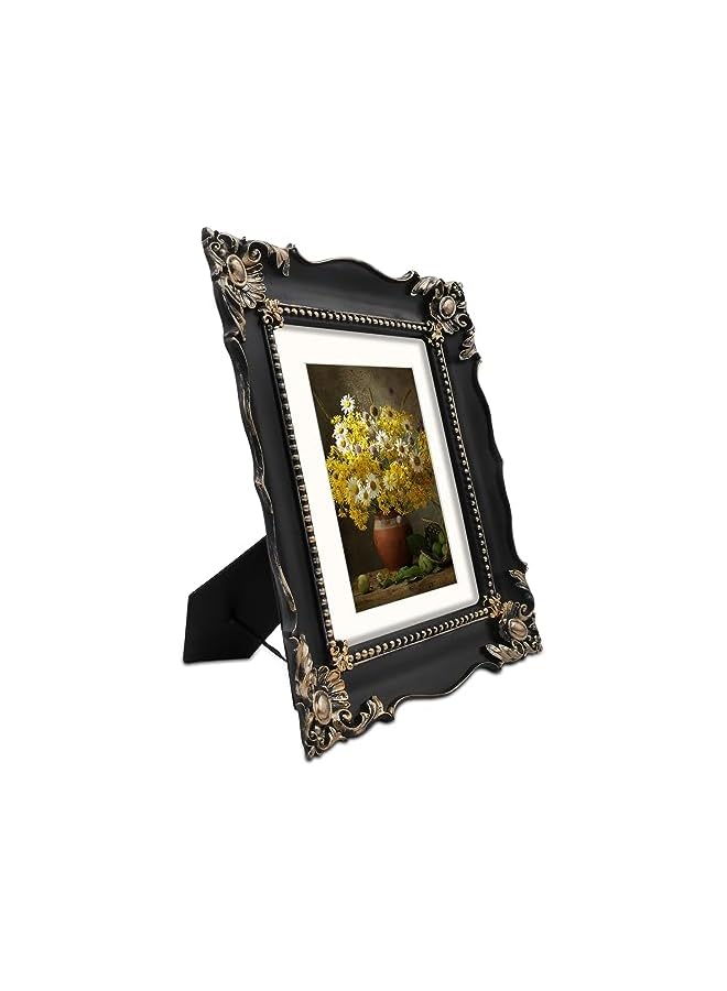 The Bros 8x10 Picture Frame Baroque Picture Frames 8 by 10 Vintage Frames for Picture Artwork in Black & Gold - Image 2