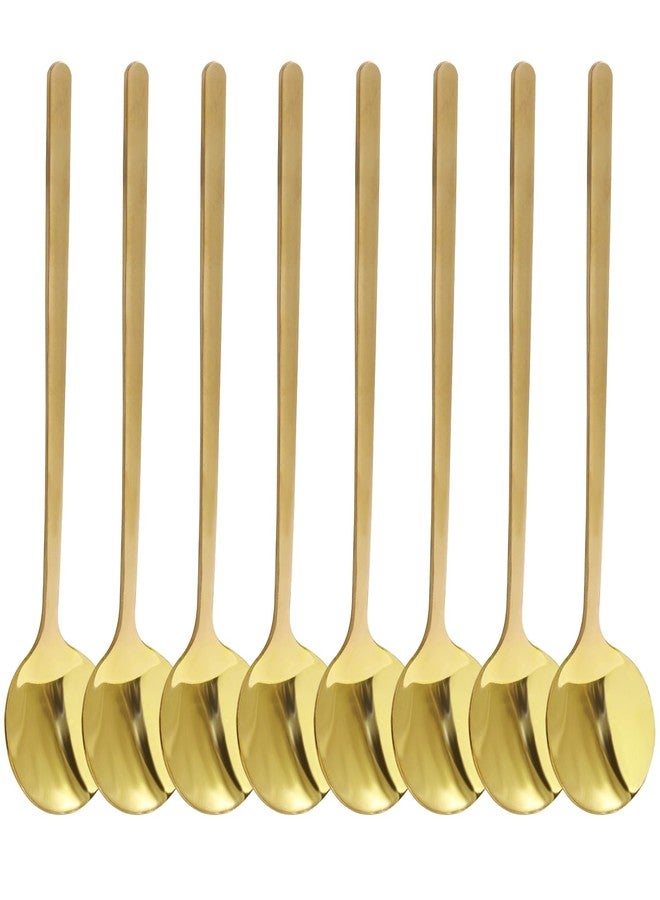Cionyce Demitasse Espresso Spoons, 8Pcs Gold Coffee Spoons 5.3inch, Stainless Steel Mini Tea Spoons for Coffee Sugar Dessert Cake Ice Cream Soup Antipasto Cappuccino - Image 1