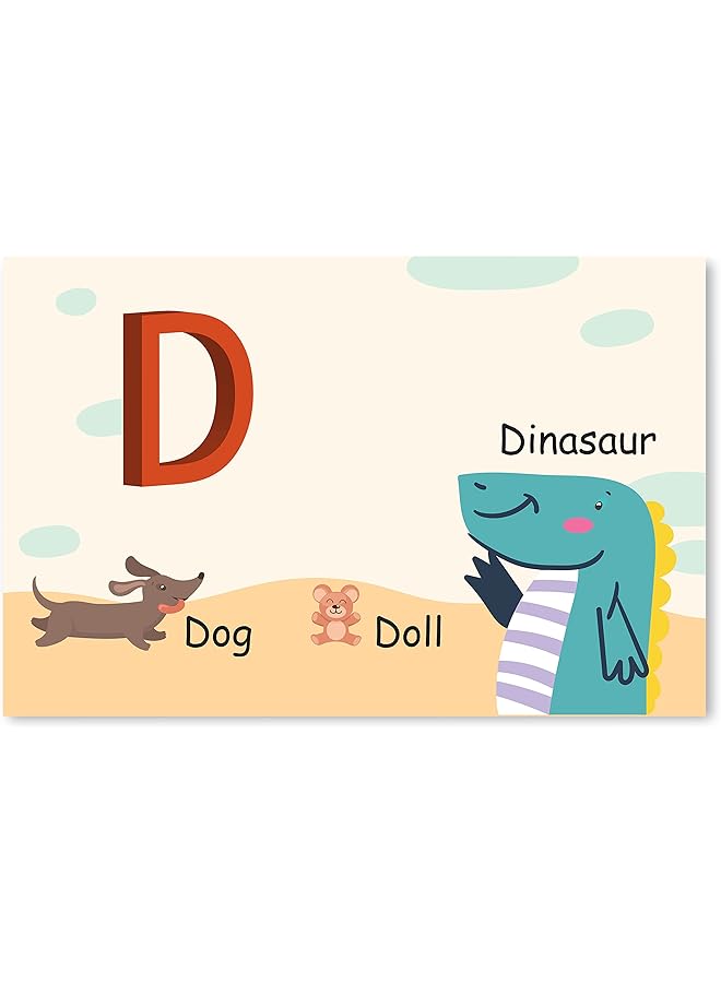 Funz D Alphabet Letter Printed Boards Animal Pattern Frames Matching Puzzle Game Educational Preschool Learning Toys Gift For Preschool Kids Size 45*30Cm  - Image 1