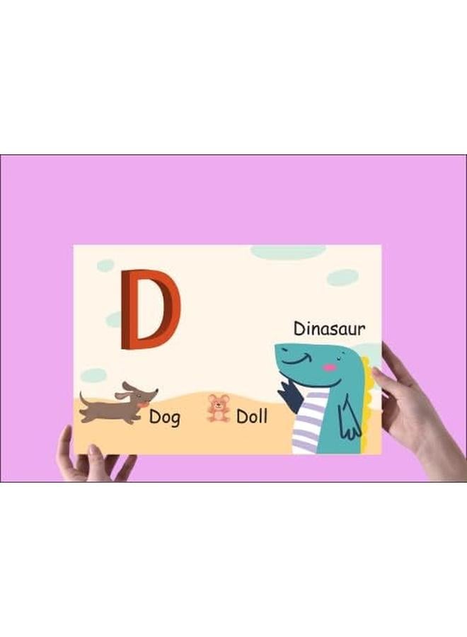 Funz D Alphabet Letter Printed Boards Animal Pattern Frames Matching Puzzle Game Educational Preschool Learning Toys Gift For Preschool Kids Size 45*30Cm  - Image 4