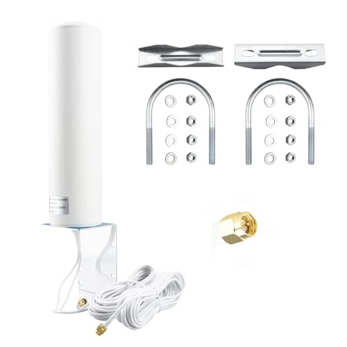 Boobrie 4G LTE Antenna 10dBi-12dBi High Gain 698-2700MHz Outdoor Antenna OmniDirectional Dual SMA Male Connector Low Loss 16.4Ft Cable for 4G LTE Router Hotspot Wireless Cellular Trail Camera - Image 1