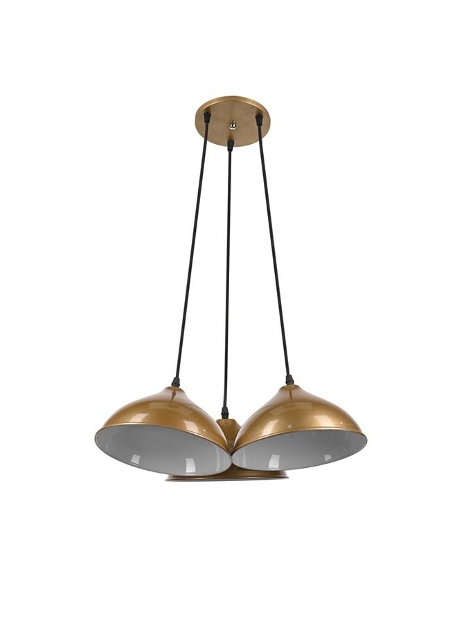 El Rawda Lighting Trio Ceiling Lamp | modern decorative LED E27 pendant light ceiling lamp hanging | suitable for any room | Color: Gold | Size: 70x45 cm - Image 1