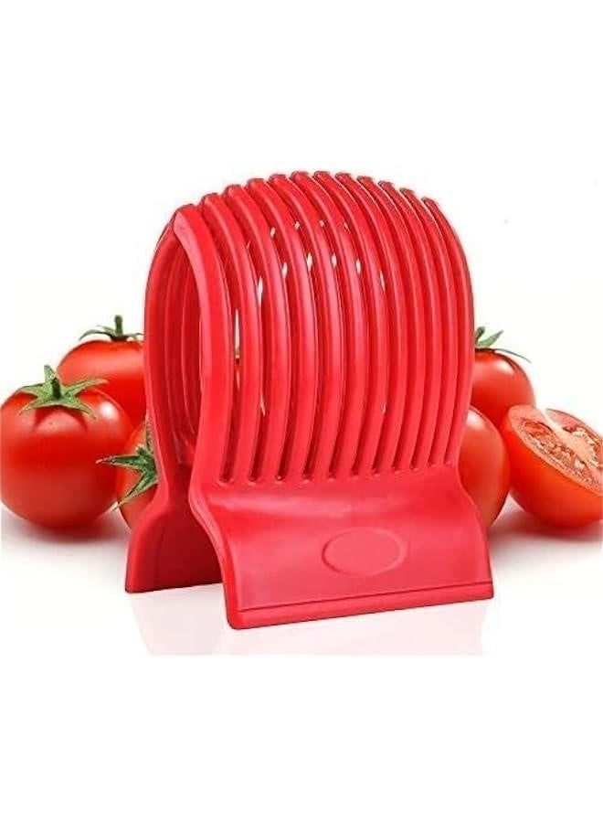 Multi use Tomato Slicer Holder Potatoes Round Fruits Vegetables Tools Kitchen Cutting Aid Get ly Sliced Tomato And Vegetable Slices With Half The Prep Time - Image 1