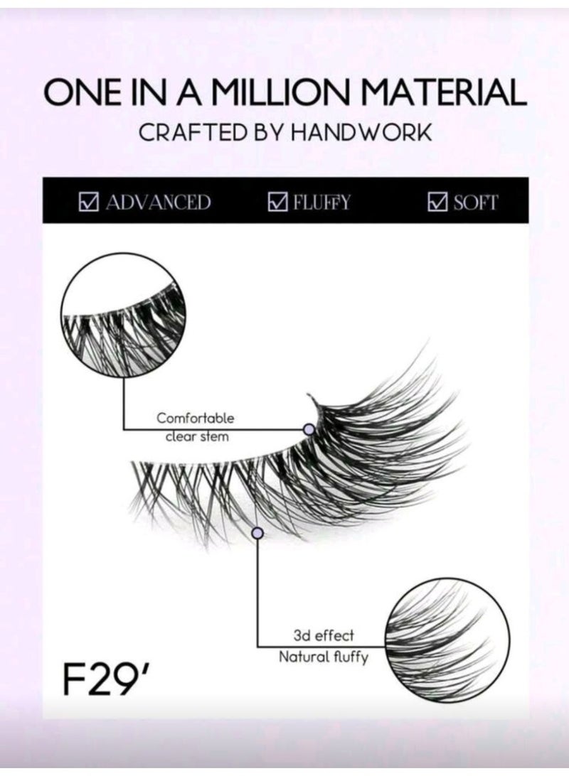 SHEIN-9Pairs Cat Eye Faux Mink Eyelashes | Transparent Band 3D Lightweight Short | Create A Natural Soft Fluffy Effect, Lashes - Image 3
