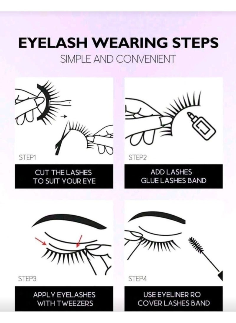 SHEIN-9Pairs Cat Eye Faux Mink Eyelashes | Transparent Band 3D Lightweight Short | Create A Natural Soft Fluffy Effect, Lashes - Image 4
