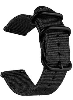 Generic 20mm Nylon Strap Replacement for GTS/Amazfit GTS 2 / Amazfit GTS 3 / Amazfit GTS 4 / Amazfit Bip 3 Pro/Amazfit Bip 3 / GTS 4 Mini/Amazfit GTS 2 Mini/Amazfit GTS 2 Mini/Amazfit GTS 2e BLACK  - Image 1