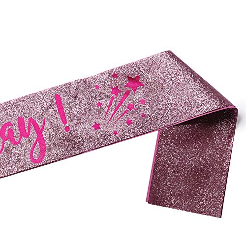 OMISS It's My Birthday - Glitter Pink Sash - Be The Most Beautiful for Your Birthday (Glitter Pink) - Image 3