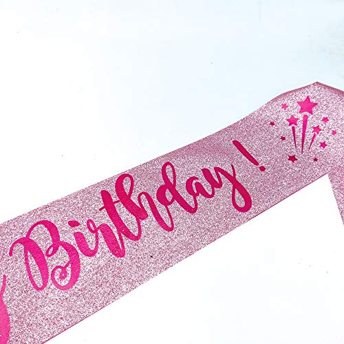 OMISS It's My Birthday - Glitter Pink Sash - Be The Most Beautiful for Your Birthday (Glitter Pink) - Image 2
