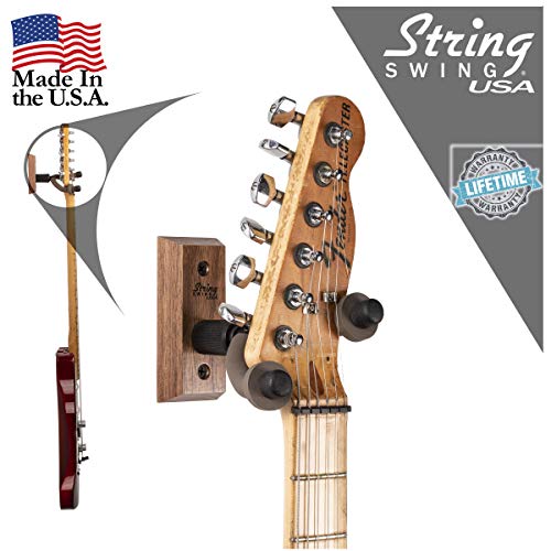 String Swing CC01-BW Hardwood Home & Studio Wall Mount Guitar Hanger - Black Walnut - Image 3