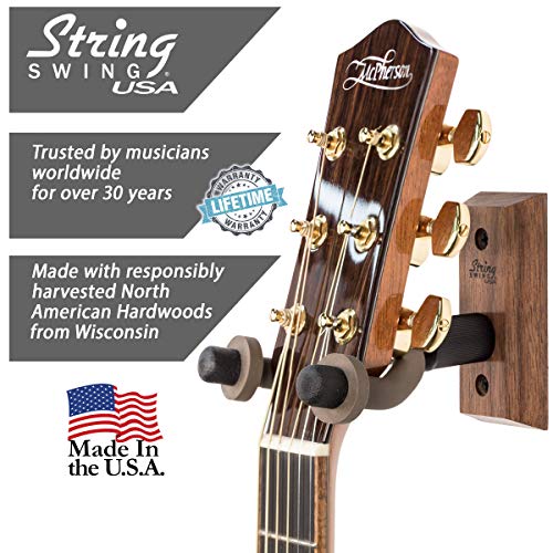 String Swing CC01-BW Hardwood Home & Studio Wall Mount Guitar Hanger - Black Walnut - Image 2