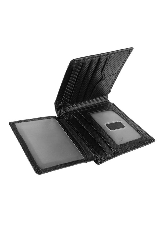 Thoraya - Men Slim Wallet RFID Blocking Card Holder Wallet Business PU Leather Carbon Fiberpattern Wallet Black Average Size - Image 1