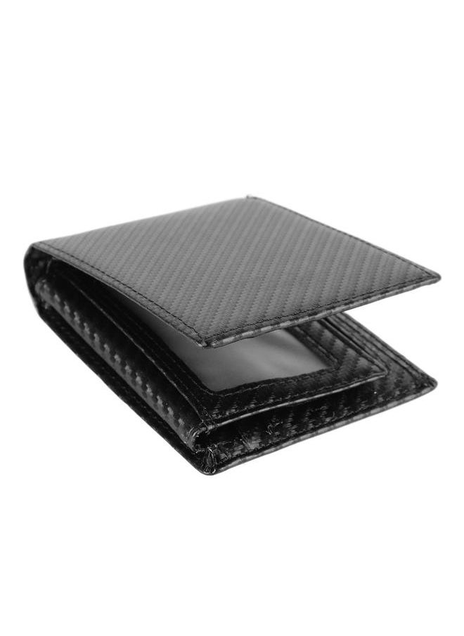 Thoraya - Men Slim Wallet RFID Blocking Card Holder Wallet Business PU Leather Carbon Fiberpattern Wallet Black Average Size - Image 1