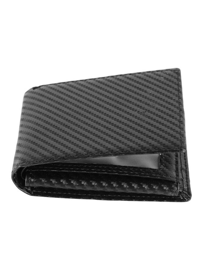 Thoraya - Men Slim Wallet RFID Blocking Card Holder Wallet Business PU Leather Carbon Fiberpattern Wallet Black Average Size - Image 1