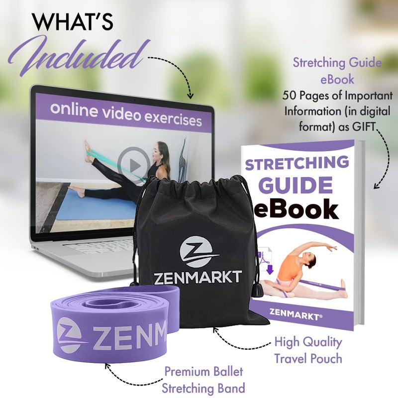 Zenmarkt Stretch Bands for Flexibility and Strength - Ballet Stretch Bands Ideal to Have as Dance Equipment in Every Competition - Suitable for Gymnastics, Cheerleading, and Pilates Training(Purple) - Image 2