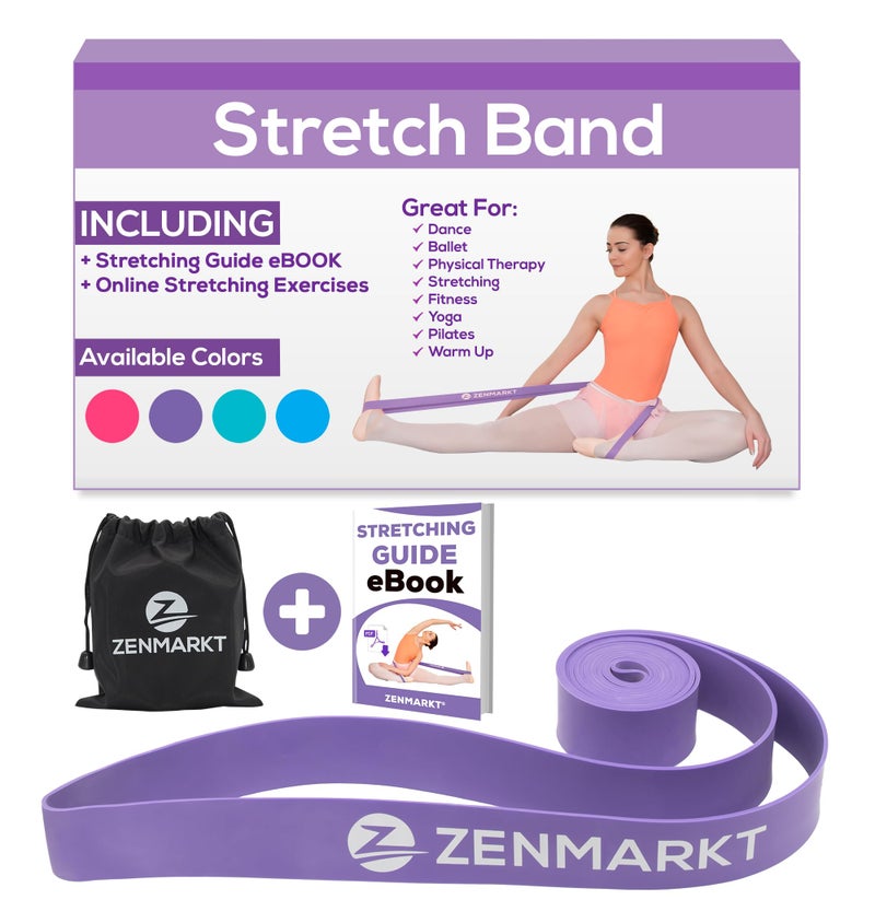 Zenmarkt Stretch Bands for Flexibility and Strength - Ballet Stretch Bands Ideal to Have as Dance Equipment in Every Competition - Suitable for Gymnastics, Cheerleading, and Pilates Training(Purple) - Image 1