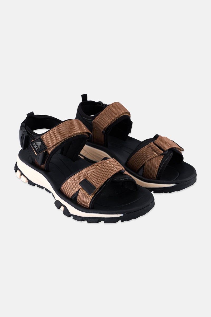 RBX Men Velcro Closure Outdoor Sandals, Brown  - Image 1