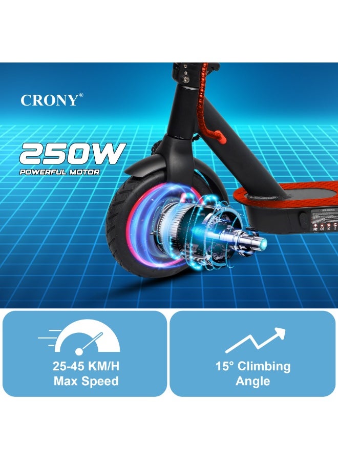 Crony - W563 app Fast E-Scooter For Kids/Teens, Up To 45kilo/H, 250w Motor, 36v 7.8ah Battery, 8.5"Tires, App Controlled Lightweight Foldable With Led Headlights High-Speed Electric Scooter, Anti-Slip Deep-Tread Rubber Tires, Rear Disc Brake, 100kg Max Load, Smart Scooter With App Connectivity, Portable Aluminum Frame For Adults, Heavy-Duty, Travel-Ready Design - Image 1