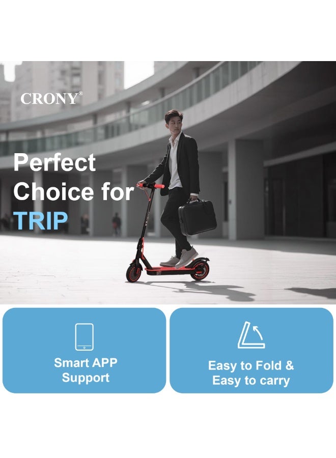 Crony M365 app Fast E-Scooter For Kids/Teens, Speed 25-45km/h, 25 km Range, 36v 7.8ah Battery, 8.5"Tires,250w Motor, App Controlled Lightweight Foldable With Led Headlights High-Speed Electric Scooter, Anti-Slip Deep-Tread Rubber Tires, Rear Disc Brake, 120kg Max Load, Smart Scooter With App Connectivity, Portable Aluminum Frame For Adults,  Travel-Ready Design - Image 3