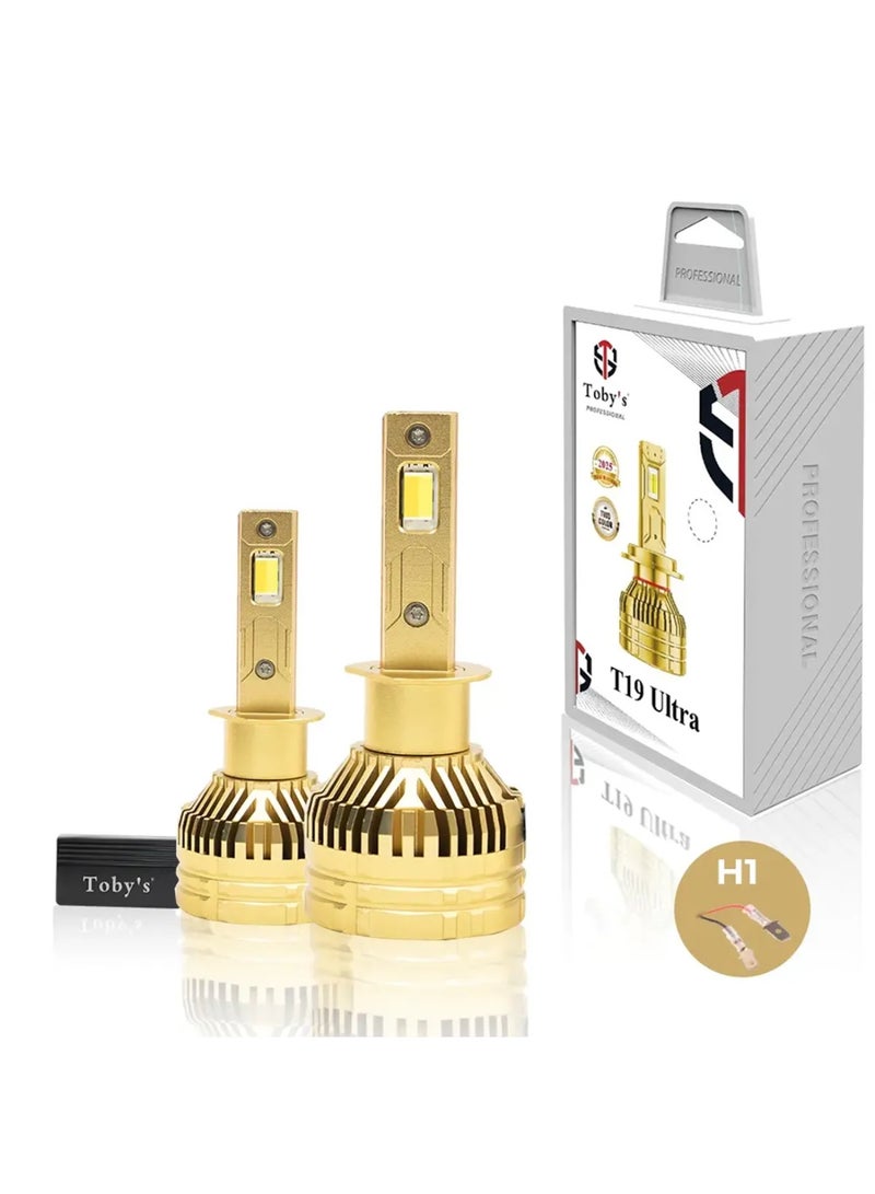 توبيز مصباح أمامي LED فائق الجودة T19 من توبي الجديد، 65 واط، لمبات متغيرة اللون (أبيض ماسي 6500 كلفن، أبيض دافئ 4300 كلفن) للضوء العالي أو المنخفض أو الضباب - T19 ULTRA HL - H13