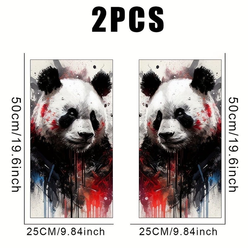 Painted Panda Painted Car Decals 2pcs For B Pillar Protection Easy Apply And Remove Self Adhesive Glossy Finish Durable Plastic Auto Accessory - Image 2