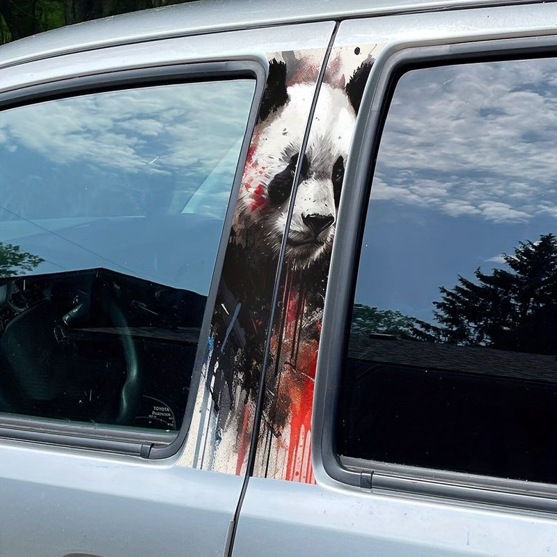 Painted Panda Painted Car Decals 2pcs For B Pillar Protection Easy Apply And Remove Self Adhesive Glossy Finish Durable Plastic Auto Accessory - Image 5