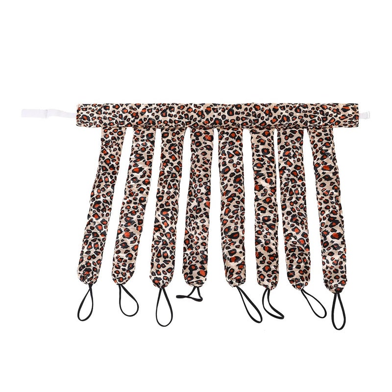 YiQiYi No Heat Hair Curler Headband For Long Hair Satin Heatless Curling Rod With Adjustable Strap Overnight No Heat Curling Roller For Women And Girls Waves And Curls (Leopard Color) - Image 2