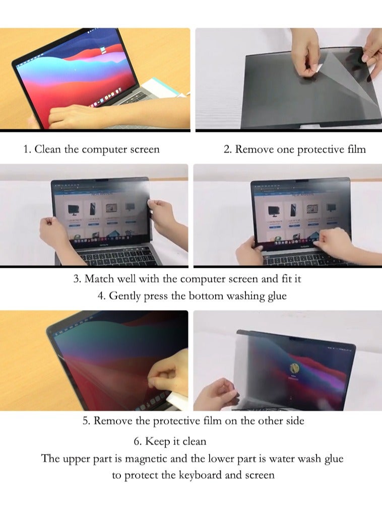 Privacy Screen for Macbook Air 13 Inch(2018-2021, M1)/Macbook Pro 13 In(2016-2022, M1, M2), Magnetic Removable Anti Blue Light Glare Filter Privacy Screen Protector for Mac 13In Laptop