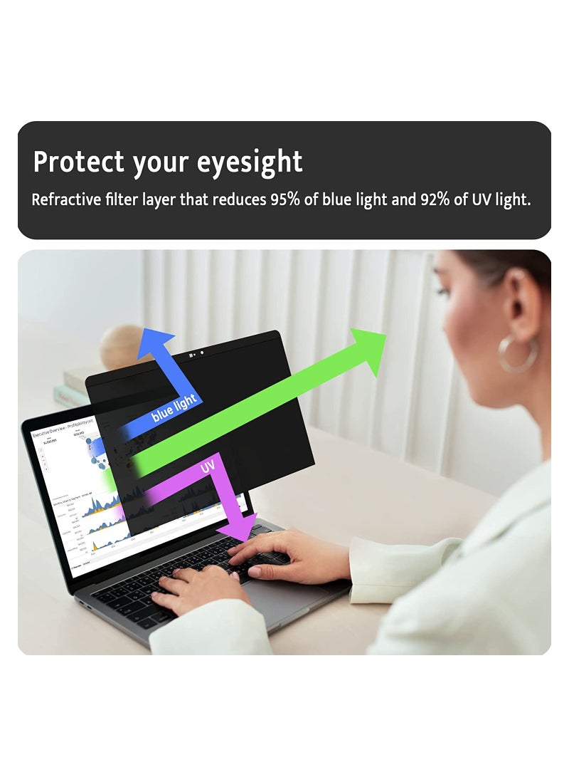 Privacy Screen for Macbook Air 13 Inch(2018-2021, M1)/Macbook Pro 13 In(2016-2022, M1, M2), Magnetic Removable Anti Blue Light Glare Filter Privacy Screen Protector for Mac 13In Laptop