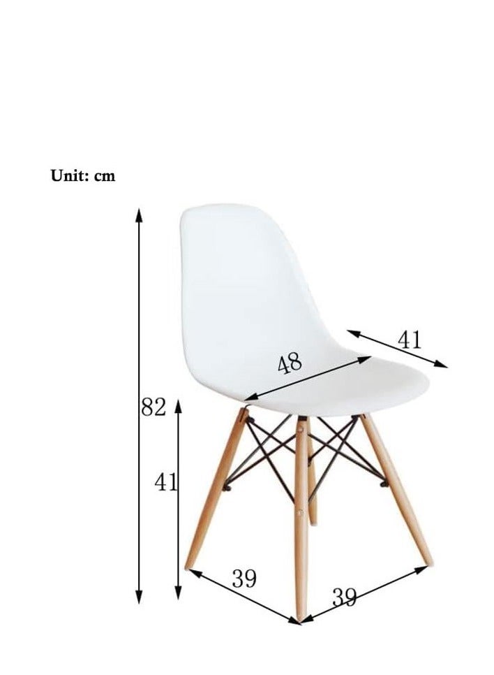 Golden Modern Dining Chair, Home Solid Wood Chair, Plastic Chair with Solid Wood Legs, for Kitchen, Dining Room, Living Room (Chair-White) - Image 3