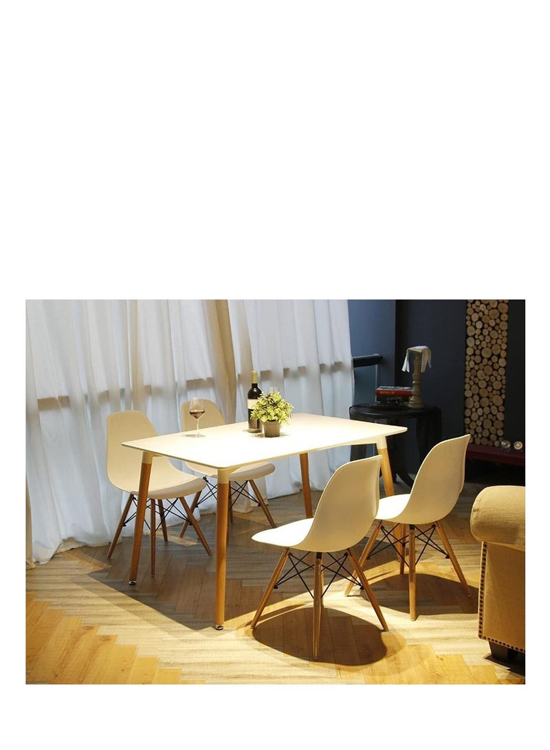 Golden Modern Dining Chair, Home Solid Wood Chair, Plastic Chair with Solid Wood Legs, for Kitchen, Dining Room, Living Room (Chair-White) - Image 2